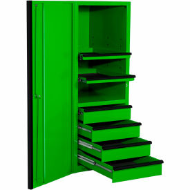 Extreme Tools, Inc. EX2404SCQGNBK Extreme Tools EXQ 4 Drawer/2 Shelf Pro Side Cabinet, 24"W x 30"D x H"63-3/8, Green w/Black Handles image.