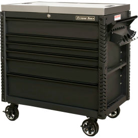 Professional Sliding Top Tool Cart, 41-3/4"W x 25-3/4"D, Matte Black with Black Drawer Pulls view 2