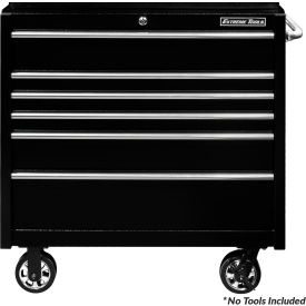 6-Drawer Rolling Tool Cabinet, 41"W x 25"D x 42-1/2"H, Textured Black/Chrome Trim view 2