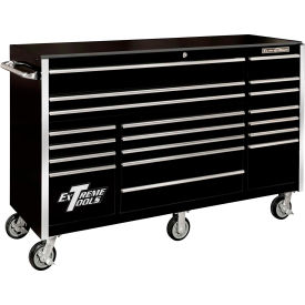 Extreme Tools, Inc. RX722519RCBK Extreme Tools RX722519RCBK Professional 72" 19 Drawer Black Roller Cabinet image.