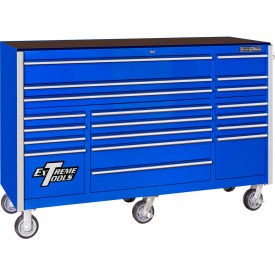 Extreme Tools, Inc. RX722519RCBL Extreme Tools RX722519RCBL Professional 72"W x 25"D 19 Drawer Blue Roller Cabinet image.