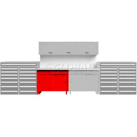 Equipto 1S3-WH Equipto Tech Bench, Single Sliding Door, 36"W x 28"D, White image.