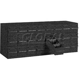 Equipto 22-BK Equipto Cabinet w/18 Drawers, 34-1/8"W x 18"D x 13-5/8"H, Textured Black image.
