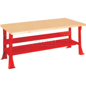 Equipto 2322-6B-RD Equipto® Workbench with Flared Leg, 72 x 30", Shop Top Square Edge, Red image.