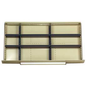 Equipto 4175H20-GY Equipto Modular Drawer Divider Set For Drawer 36" W X 18" D X 6" H- 9 Compartments, Smooth Office GY image.