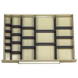 Equipto 4183D10-GY Equipto Modular Drawer Divider Set For Drawer 36" W X 24" D X 3" H - 20 Compartments, Office Gray image.