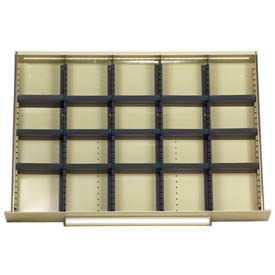 Equipto 4183E10-GY Equipto Modular Drawer Divider Set For Drawer 36" W X 24" D X 3" H 20 Compartments, Smooth Office GY image.