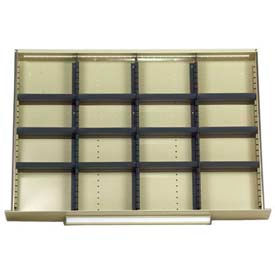 Equipto 4184F15-GY Equipto Modular Drawer Divider Set For Drawer 36" W X 24" D X 45" H - 16 Compartments, Office Gray image.