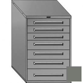 Equipto 4416-01-4101KA-GY Equipto 30"Wx44"H Modular Cabinet 7 Drawers w/Dividers, Keyed Alike Lock-Smooth Office Gray image.