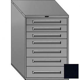 Equipto 4416-4101-BK Equipto 30"Wx44"H Modular Cabinet 7 Drawers No Divider, & Lock, Keyed Diff, Textured Black image.