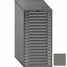 Equipto 4420-01-4101KA-GY Equipto 30"W Modular Cabinet 18 Drawers w/Dividers, 59"H, Keyed Alike Lock-Smooth Office Gray image.