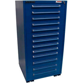 Equipto 4423-01-4101KA-BL Equipto 30"W Modular Cabinet 13 Drawers w/Dividers, 59"H, Keyed Alike Lock-Textured Regal Blue image.