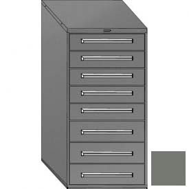 Equipto 4427-01-4101KA-GY Equipto 30"W Modular Cabinet 59"H, 8 Drawers w/Dividers, Keyed Alike Lock-Smooth Office Gray image.