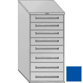 Equipto 4428-01-4101-BL Equipto 30"Wx59"H Modular Cabinet 8 Drawers w/Dividers, & Lock, Keyed Diff, Textured Regal Blue image.
