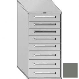 Equipto 4428-01-GY Equipto 30"Wx59"H Modular Cabinet 8 Drawers w/Dividers, No Lock-Smooth Office Gray image.