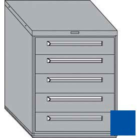 Equipto 443038-005-01-4101-BL Equipto 30"W Modular Cabinet 5 Drawers w/Dividers, 38"H & Lock, Keyed Diff, Textured Regal Blue image.
