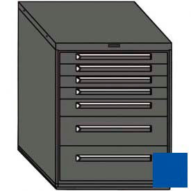 Equipto 443038-412MT-4101KA-BL Equipto 30"W Modular Cabinet 7 Drawers No Divider, 38"H, Keyed Alike Lock-Textured Regal Blue image.