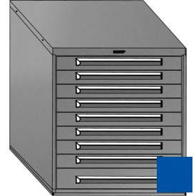 Equipto 4430h-4101KA-BL Equipto 30"W Modular Cabinet 33-1/2"H, 9 Drawers w/Dividers, Keyed Alike Lock-Textured Regal Blue image.