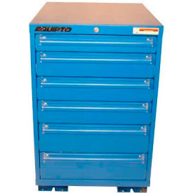 Equipto 4433h-BL Equipto 30"W Modular Cabinet 33-1/2"H, 6 Drawers w/Dividers, No Lock-Textured Regal Blue image.