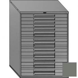 Equipto 4480-GY Equipto 45"W Modular Cabinet 18 Drawers No Divider, 59"H, No Lock-Smooth Office Gray image.