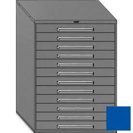 Equipto 4481H-4101-BL Equipto 45"W Modular Cabinet 12 Drawers w/Dividers, 59"H & Lock, Keyed Diff, Textured Regal Blue image.
