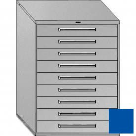 Equipto 4482H-BL Equipto 45"W Modular Cabinet 9 Drawers w/Dividers, 59"H, No Lock-Textured Regal Blue image.
