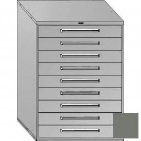 Equipto 4482H-GY Equipto 45"W Modular Cabinet 9 Drawers w/Dividers, 59"H, No Lock-Smooth Office Gray image.