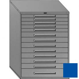 Equipto 4483-4101KA-BL Equipto 45"W Modular Cabinet 13 Drawers No Divider, 59"H, Keyed Alike Lock-Textured Regal Blue image.