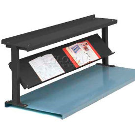 Equipto 452T72-BK Equipto® Steel Riser W/ 2 Shelves, 72"W x 13-1/2"D, Black image.