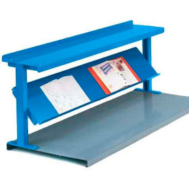 Equipto 452T72-BL Equipto® Steel Riser W/ 2 Shelves, 72"W x 13-1/2"D, Blue image.