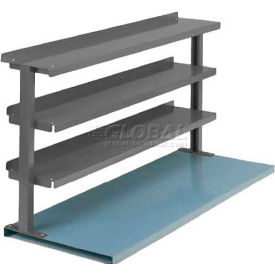Equipto 463T60-GN Equipto® Steel Riser W/ 3 Shelves, 60"W x 13-1/2"D, Green image.