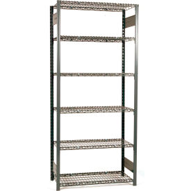 Equipto 4666-05S-PY Equipto® V-Grip 5 Shelf, Textured Putty Wire Shelving Unit, Starter, 72"W x 24"D x 72"H image.