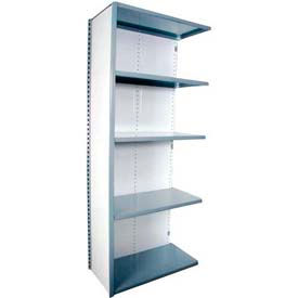 Equipto 673-5A-GY Equipto V Grip 5 Shelf, Closed Steel Shelving Unit, Add On, 36"W x 18"D x 84"H, Smooth Office Gray image.