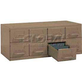 Equipto 8-PY Equipto Cabinet w/8 Drawers, 23"W x 12"D x 9-3/8"H, Textured Putty image.