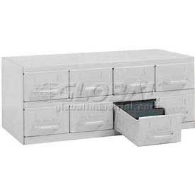 Equipto 8-WH Equipto Cabinet w/8 Drawers, 23"W x 12"D x 9-3/8"H, Smooth Reflective White image.
