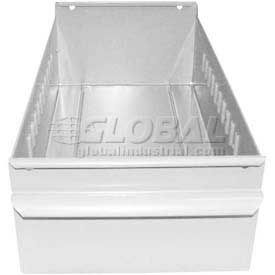 Equipto 8539-WH Equipto Individual Metal Shelf Drawer, 4-1/4"W x 17"D x 3-1/8"H, Smooth Reflective White image.