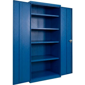 Commercial Storage Cabinet, 20 Gauge, 30"W x 18"D x 66"H, Blue view 2