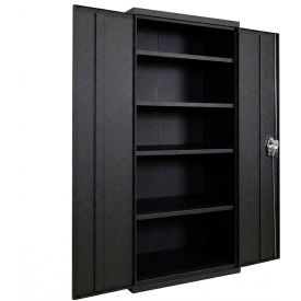 Commercial Storage Cabinet, 20 Gauge, 30"W x 18"D x 72"H, Black view 2