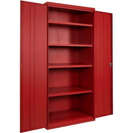Equipto® Industrial Duty Storage Cabinet 20 Gauge 36"W x 18"D x 66"H Red 