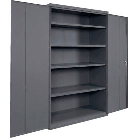 Equipto® Industrial Duty Storage Cabinet 20 Gauge 48"W x 18"D x 66"H Charcoal 