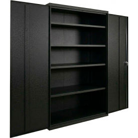 Commercial Storage Cabinet, 20 Gauge, 48"W x 18"D x 78"H, Black view 2