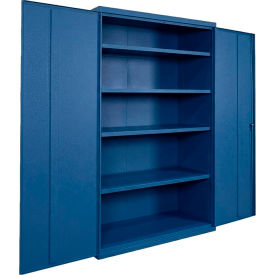 Commercial Storage Cabinet, 20 Gauge, 48"W x 18"D x 78"H, Blue view 2
