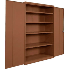 Equipto® Industrial Duty Storage Cabinet 20 Gauge 48"W x 18"D x 78"H Walnut 