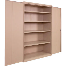Equipto® Industrial Duty Storage Cabinet 20 Gauge 48"W x 24"D x 66"H Putty 