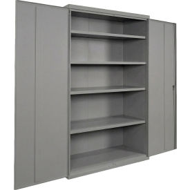 Commercial Storage Cabinet, 20 Gauge, 48"W x 24"D x 78"H, Gray view 2