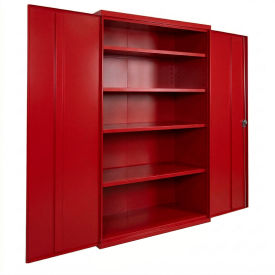 Commercial Storage Cabinet, 20 Gauge, 48"W x 24"D x 78"H, Red view 2