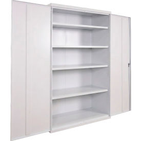 Commercial Storage Cabinet, 20 Gauge, 48"W x 24"D x 78"H, White view 2