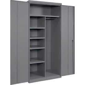 Equipto® Industrial Duty Combination Cabinet 36"W x 24"D x 66"H 20 Gauge Charcoal 