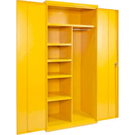 Equipto® Industrial Duty Combination Cabinet 36"W x 24"D x 66"H 20 Gauge Yellow 