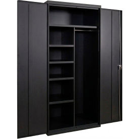Equipto® Industrial Duty Combination Cabinet 36"W x 18"D x 66"H 20 Gauge Black 